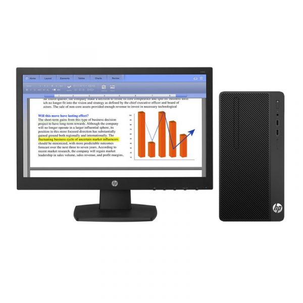 HP - 280 G4 MicroTower (i3-9100/4GB DDR4/1TB HDD/DVDRW/usb wired keyboard & mouse/Win10Pro/18.5inch) [7YC74PA]