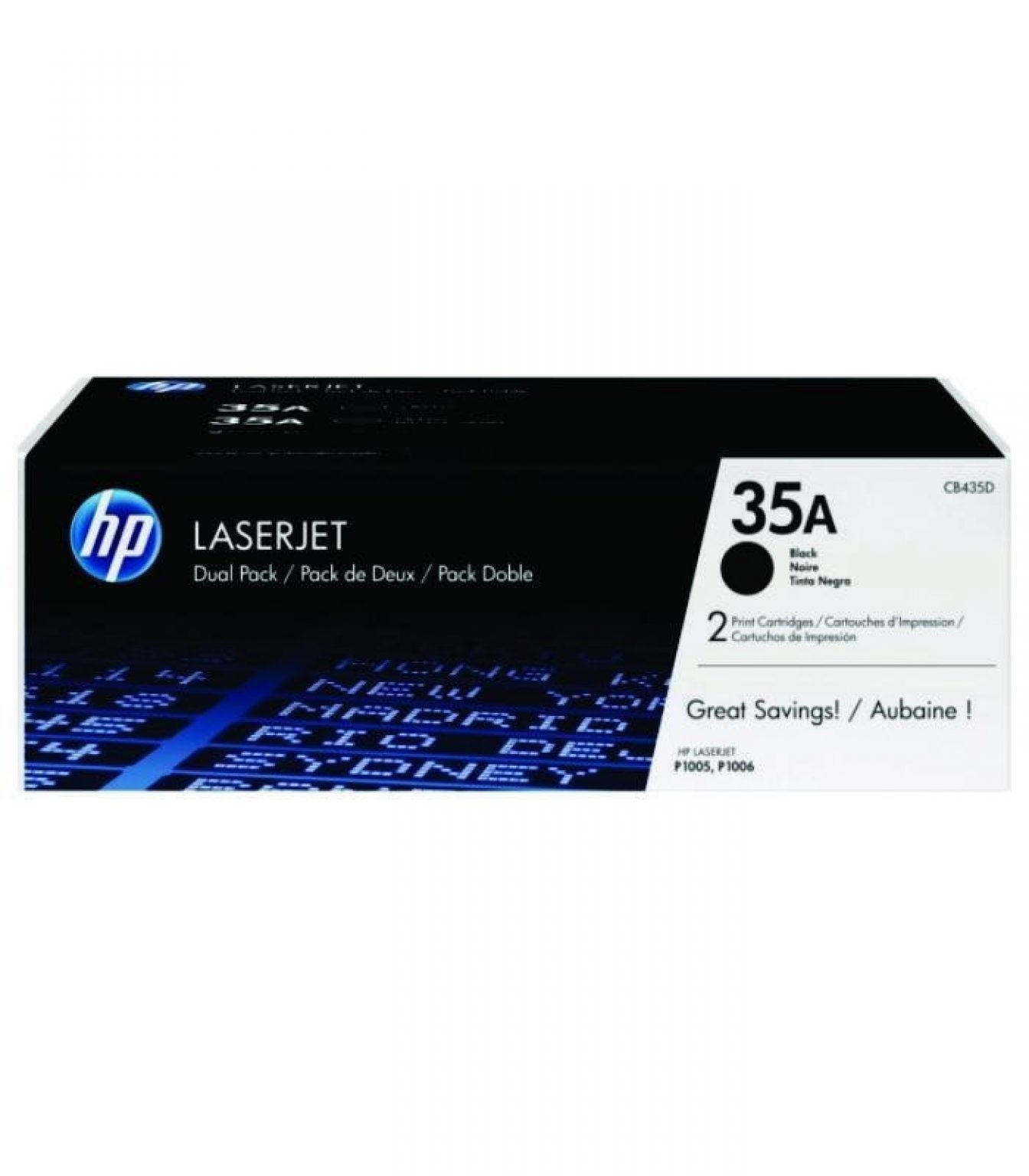 HP - LaserJet P1006 Black Cartridge Dual Pack [CB435AD]