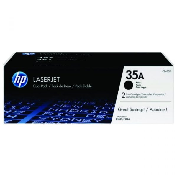 HP - LaserJet P1006 Black Cartridge Dual Pack [CB435AD]