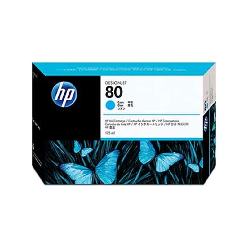 HP - No 80 Cyan Ink Cartridge, 350ml [C4846A]