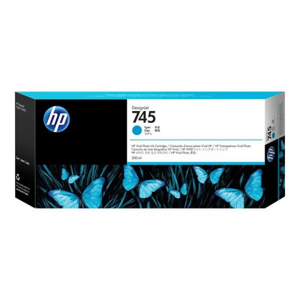 HP - 745 300-ml Cyan Ink Cartridge [F9K03A]